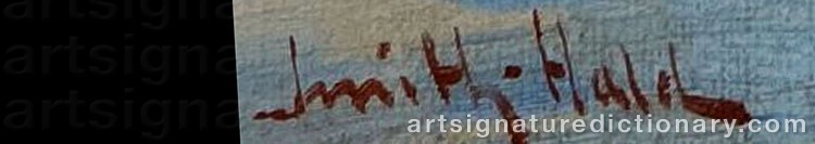 Authentic signature by Frithjof SMITH-HALD on artwork