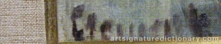 Authentic signature by Gad Frederik CLEMENT on artwork