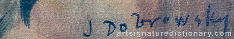 Authentic signature by Josef DOBROWSKY on artwork