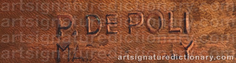 Authentic signature by Paolo De POLI on Ceramic/Glass artwork