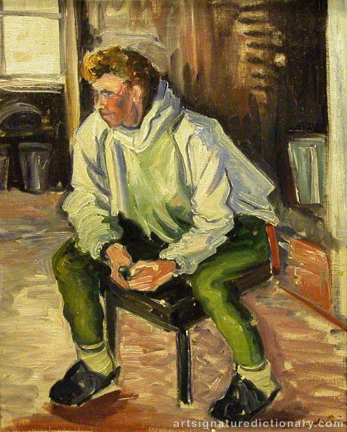 Close-up details showing Eric HALLSTRÖM signature forgery characteristics