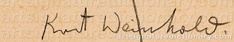 Authentic signature by Kurt WEINHOLD on  artwork