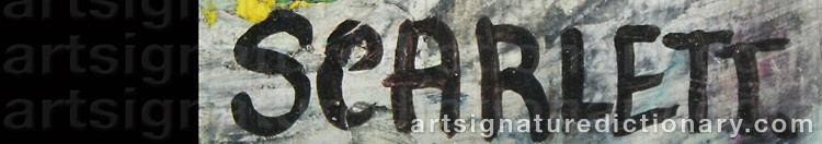Authentic signature by Rolph SCARLETT on artwork