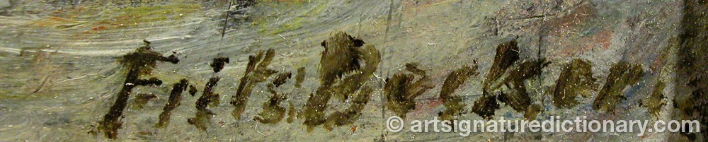 Authentic signature by Fritz BECKERT on  artwork