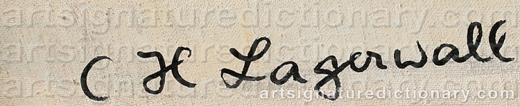 Authentic signature by Charlotte HARTMANN-LAGERWALL on Painting/Watercolour artwork