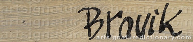 Authentic signature by Åke BROVIK on  artwork