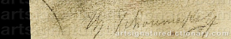 Authentic signature by Féodor Pétrovitch TCHOUMAKOFF on Painting/Watercolour artwork
