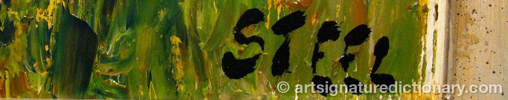 Authentic signature by Georges STEEL on  artwork
