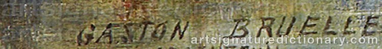 Authentic signature by Gaston BRUELLE on  artwork