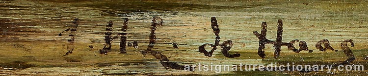 Authentic signature by Johannes H. L. De HAAS on  artwork