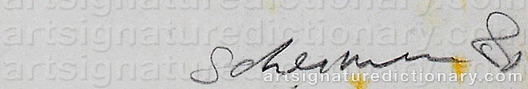 Authentic signature by Tony SCHERMAN on  artwork