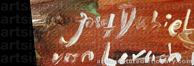 Authentic signature by Josef Dubiel Von LERACH on Painting/Watercolour artwork