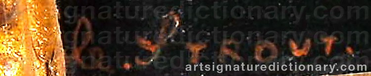 Authentic signature by C. STROUT on  artwork