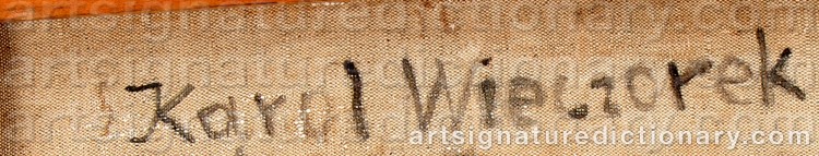 Authentic signature by Karol WIECZOREK on Painting/Watercolour artwork