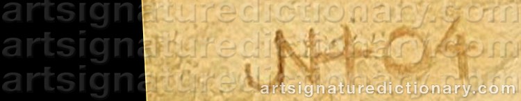 Authentic signature by James Neil HOLLINGSWORTH on  artwork