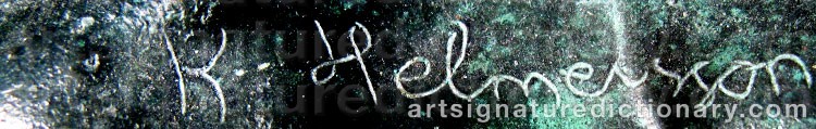 Authentic signature by Katrine HELMERSSON on  artwork
