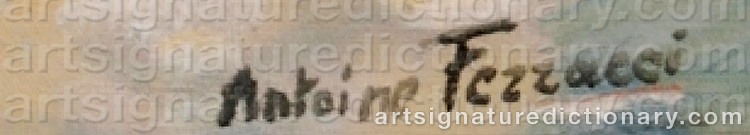 Authentic signature by Antoine FERRACCI on artwork