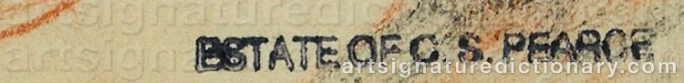 Authentic signature by Charles Sprague PEARCE on  artwork
