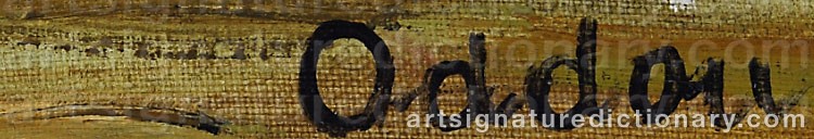 Authentic signature by Simone ODDOU on  artwork