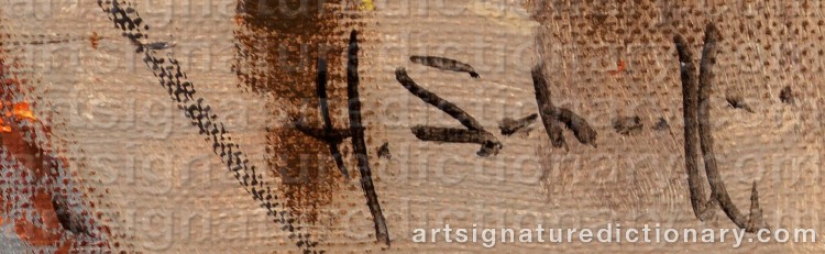 Authentic signature by Henri Alexis SCHAEFFER on  artwork