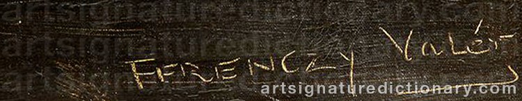 Authentic signature by Valér FERENCZY on  artwork