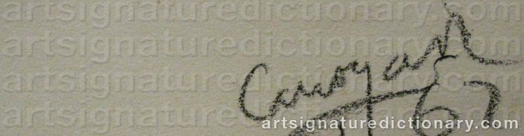 Authentic signature by Rafael CANOGAR on  artwork