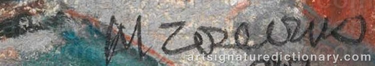 Authentic signature by Michael ZELENKO on Painting/Watercolour artwork