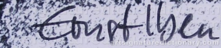 Authentic signature by Ernst IBEN on artwork