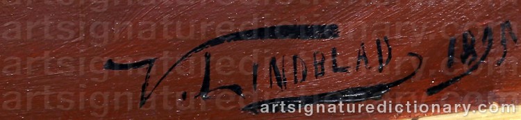Authentic signature by Viktor LINDBLAD on Painting/Watercolour artwork