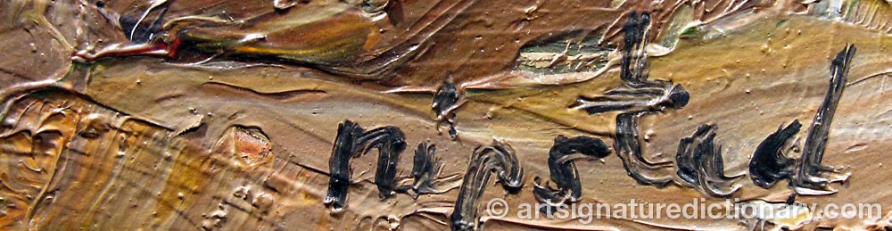 Authentic signature by Axel NIPSTAD on  artwork