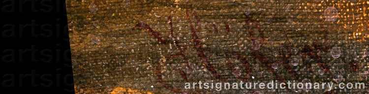 Authentic signature by Heinrich HÖFER on Painting/Watercolour artwork