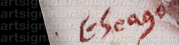 Authentic signature by Edward Brian SEAGO on Painting/Watercolour artwork