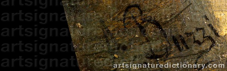 Authentic signature by A. BUZZI on  artwork