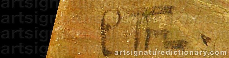 Authentic signature by Carl THOMSEN on  artwork