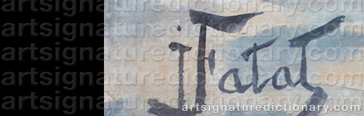 Authentic signature by Julian FALAT on Painting/Watercolour artwork