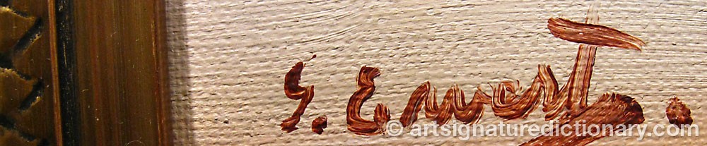 Authentic signature by G. EWERTS on  artwork