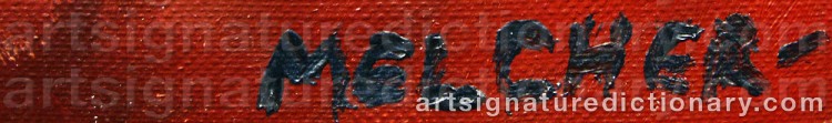 Authentic signature by Melcher CLAESSON on  artwork