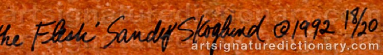 Authentic signature by Sandy SKOGLUND on artwork