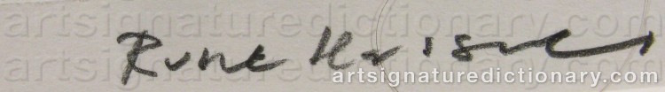 Authentic signature by Rune HASSNER on Drawing/Graphic/Print artwork