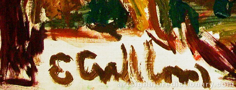 Close-up details showing Erland CULLBERG signature forgery characteristics