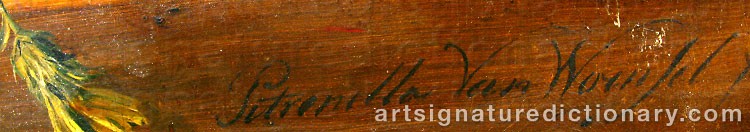Authentic signature by Petronella Van WOENSEL on  artwork
