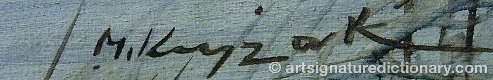 Authentic signature by M. KRYROMSKY on  artwork