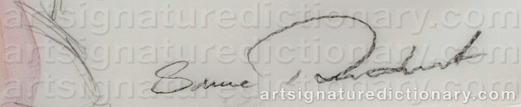 Authentic signature by Sune RUDNERT on Painting/Watercolour artwork