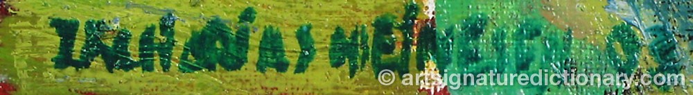 Authentic signature by Zacharias HEINESEN on  artwork