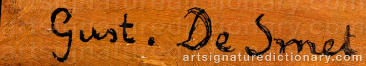 Authentic signature by Gustave De SMET on  artwork