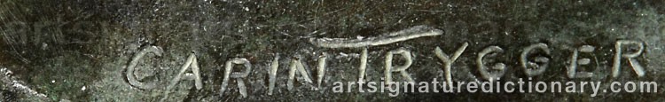 Authentic signature by Carin TRYGGER on  artwork