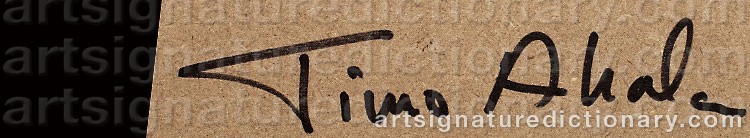 Authentic signature by Timo AHOLA on artwork