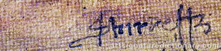 Authentic signature by John SHIRREFFS on  artwork