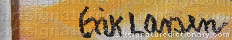 Authentic signature by Erik LARSEN on artwork