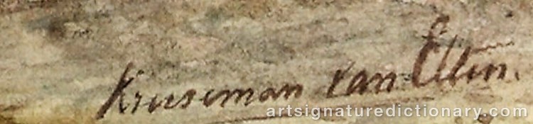 Authentic signature by Hendrik Dirk KRUSEMAN VAN ELTEN on  artwork